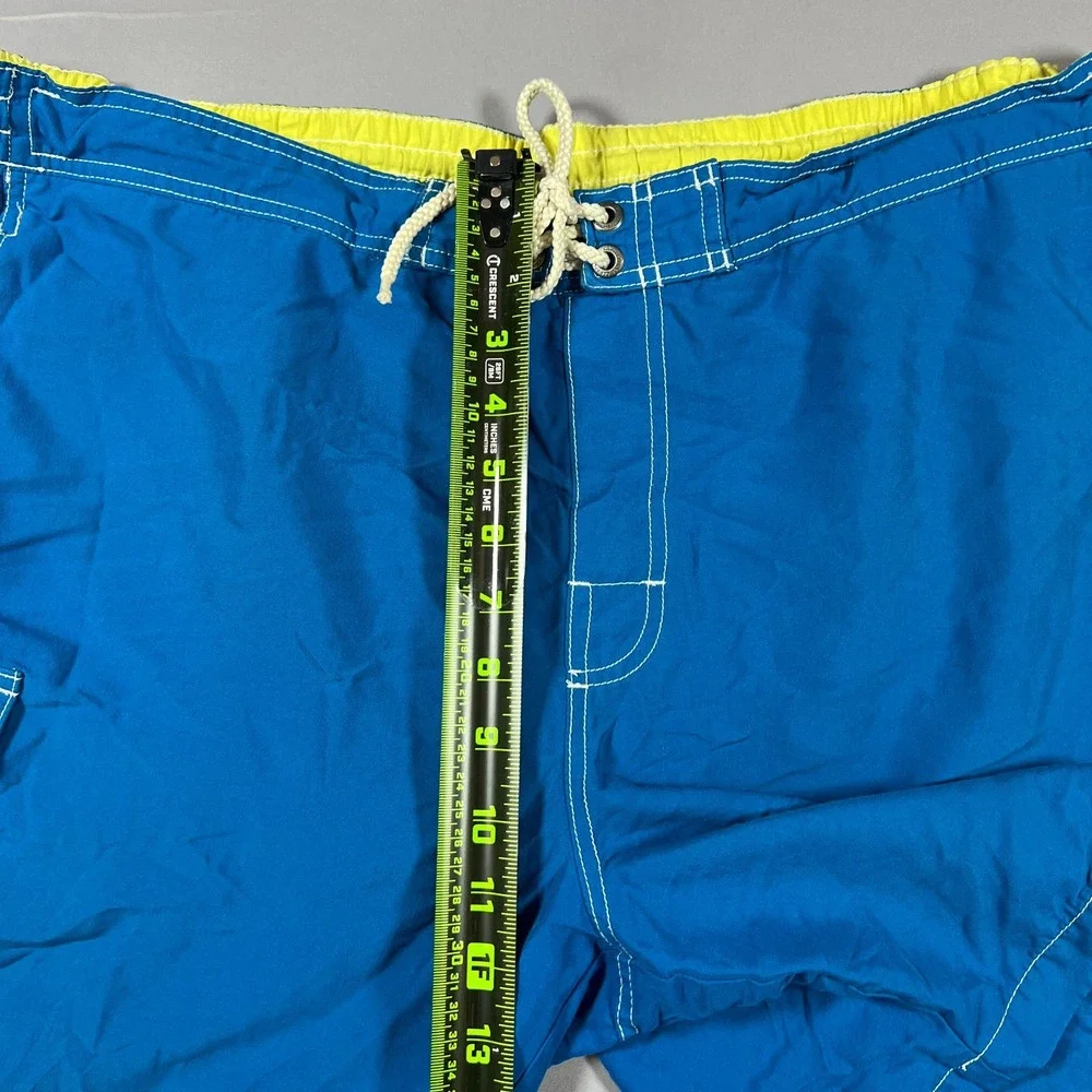 Caribbean Joe Swim Trunks Shorts Mens XL Blue Mesh Drawstring Waist Surfing